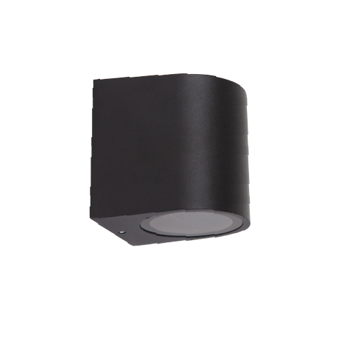 Aplique 1 luz GU10 aluminio curvo IP54 negro